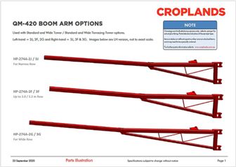 QM-420 BOOM ARM OPTIONS